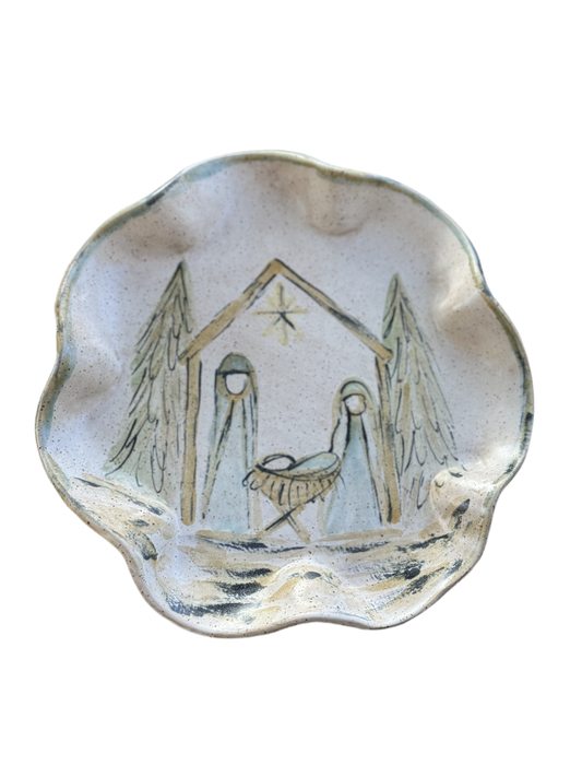 Mary/Joseph Wavy Plate