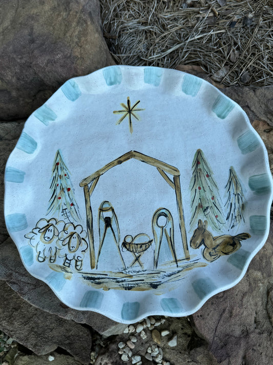 Large Wavy Nativity Platter