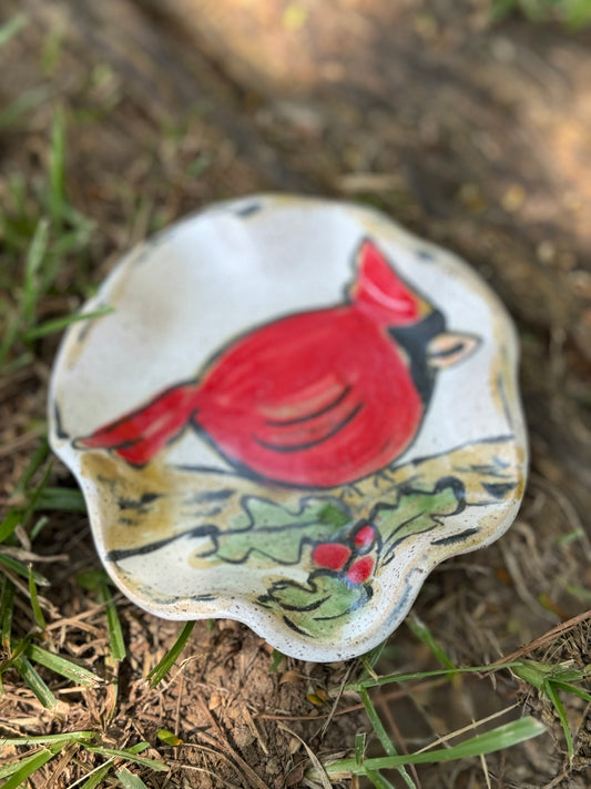 Small Red Bird Trinket dish