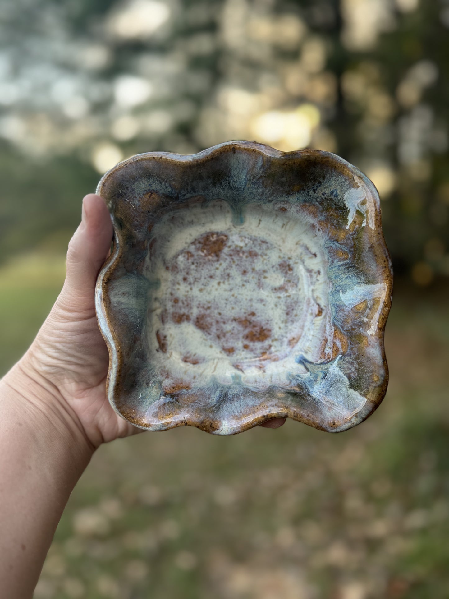 Small Square Candy Dish (Blue Oyster)