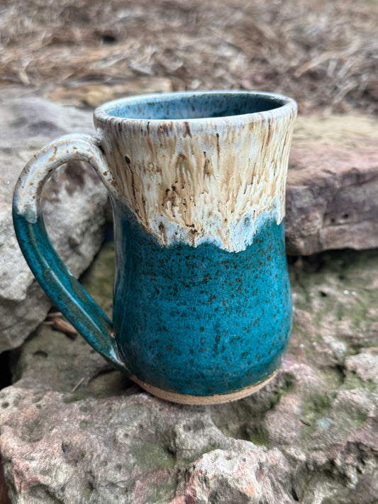 Turquoise/Chocolate Chip mug ready to ship