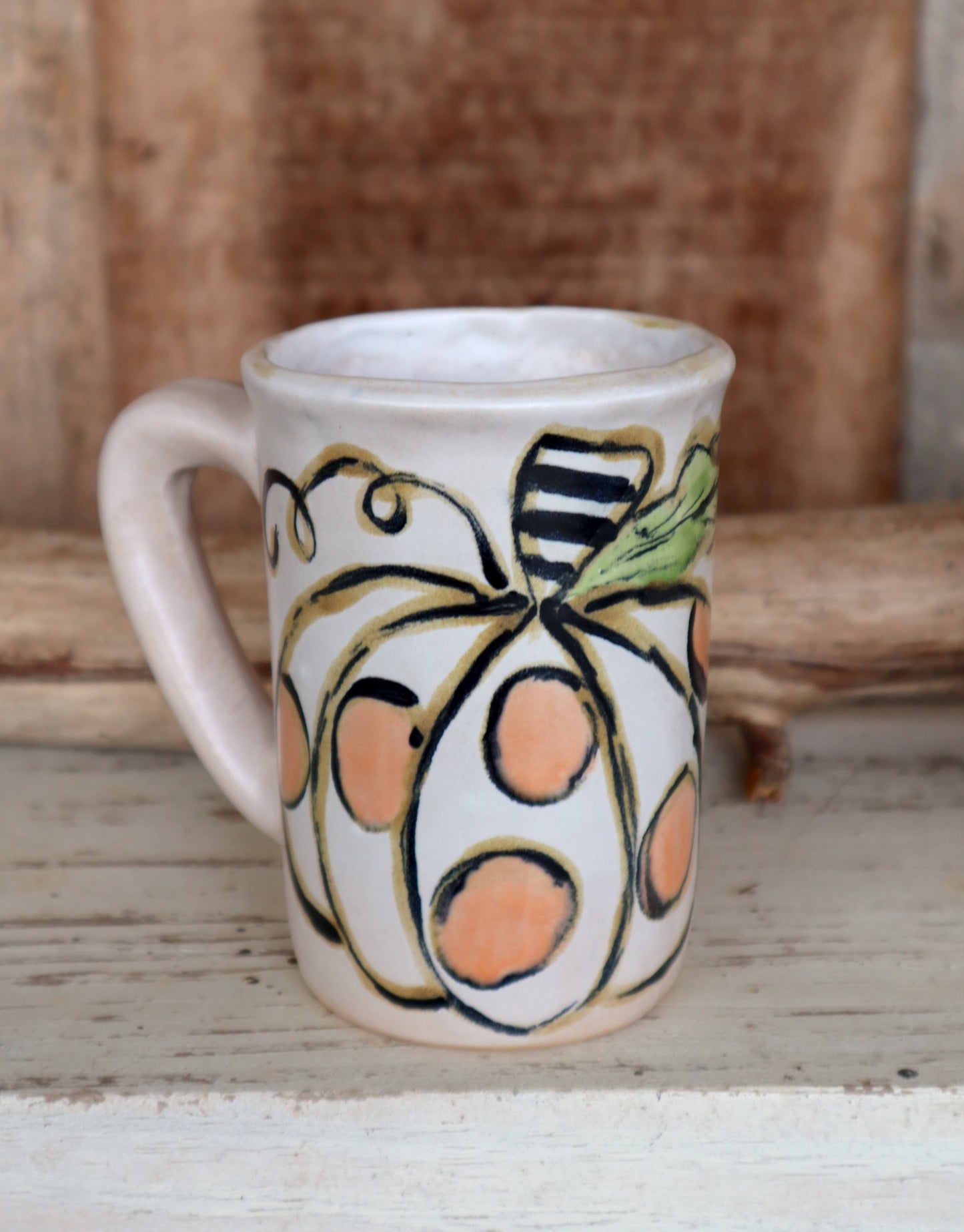 Polka Dot Pumpkin Coffee Mug